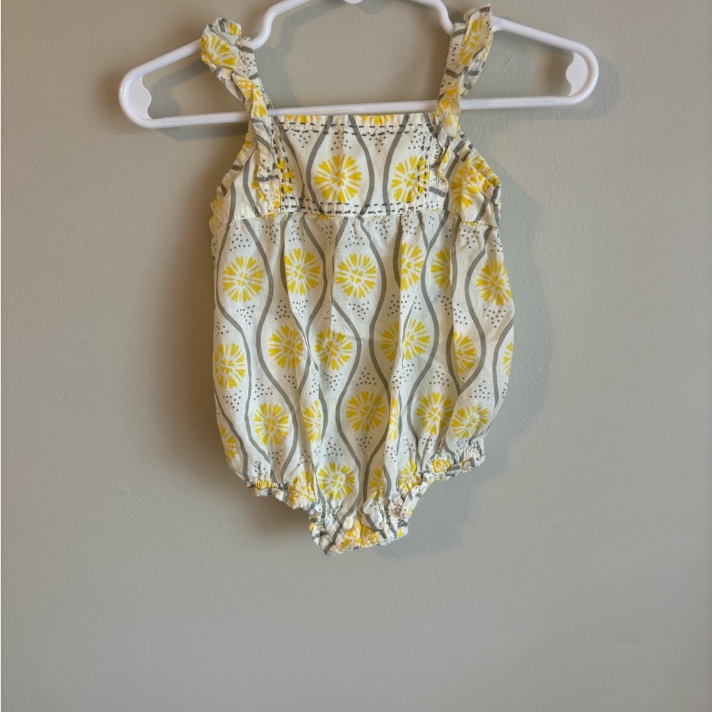 Amirah Floral Yellow and Gray Romper